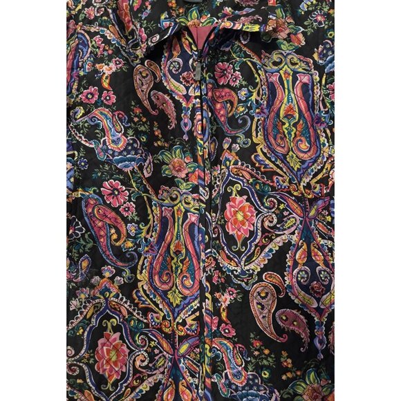 Koret Multicolor Floral Paisley Button Up Jacket Colorful Casual Lightweight PM - Picture 4 of 5